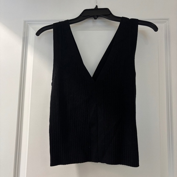 Azoe Tops - Azoe Black Ribbed Sweater Tank